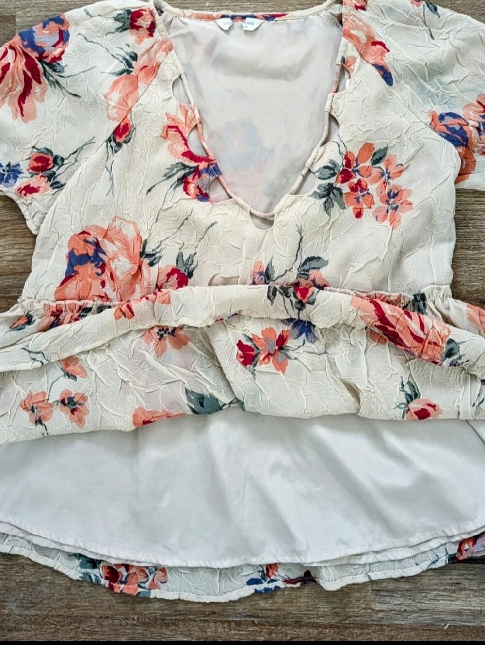 Lucky Brand Lined Boho Floral Top Size S/M EUC!